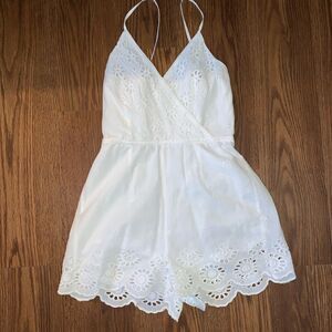 Japna white spaghetti strap romper size XS